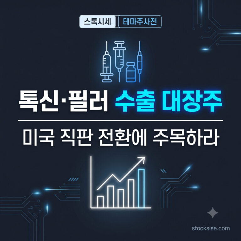 보툴리눔톡신과 필러 글로벌 수출 테마의 대장주 휴젤, 메디톡스, 휴메딕스, 제테마의 투자 포인트를 정리한 썸네일 이미지