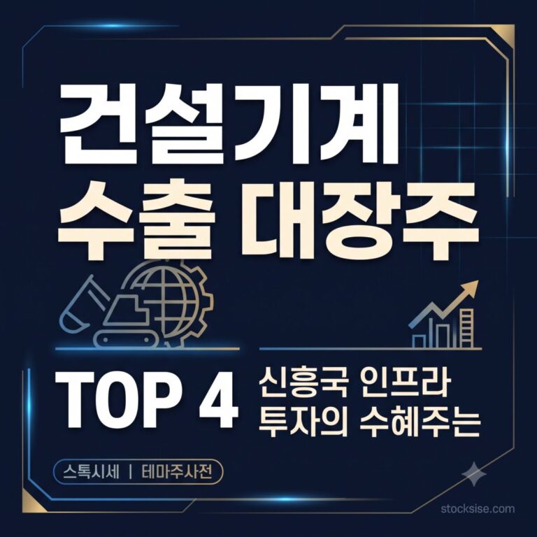 건설기계 굴착기 수출 테마의 대장주 두산밥캣, HD건설기계, HD현대사이트솔루션, 진성티이씨의 투자 포인트를 정리한 썸네일
