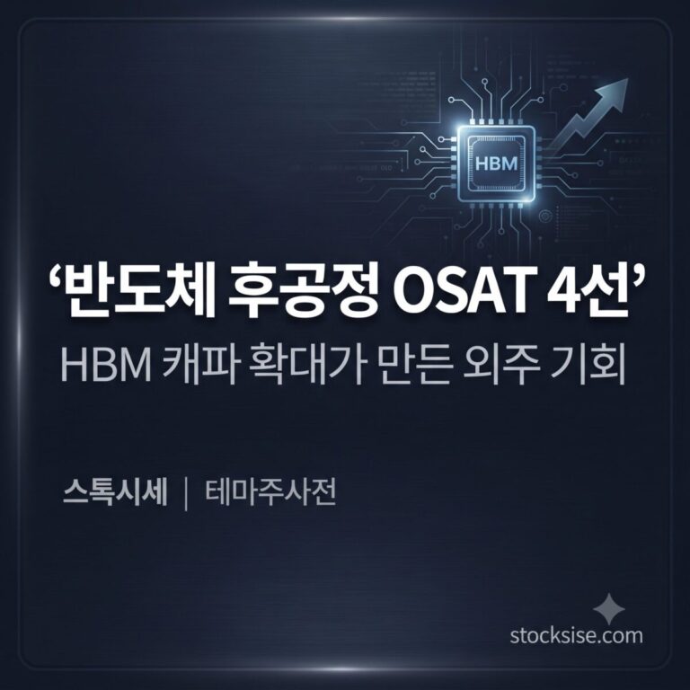 반도체 후공정 OSAT 테마의 하나마이크론, SFA반도체, 네패스, 두산테스나 대장주를 정리한 썸네일 이미지