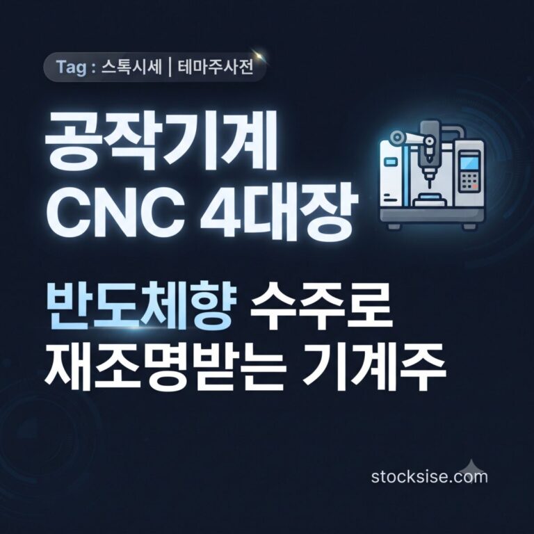 공작기계 CNC 대장주 화천기공, 화천기계, 스맥, 삼익THK의 밸류체인 포지션과 투자 포인트를 정리한 인포그래픽