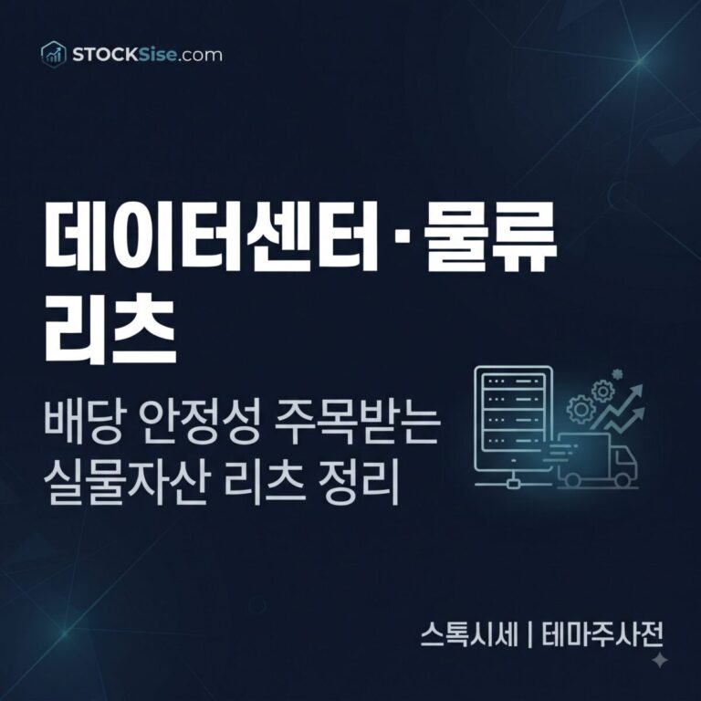 데이터센터·물류 리츠 테마의 대장주인 SK리츠와 ESR켄달스퀘어리츠, 코람코라이프인프라리츠, 미래에셋맵스리츠의 배당 투자 포인트를 정리한 썸네일 이미지