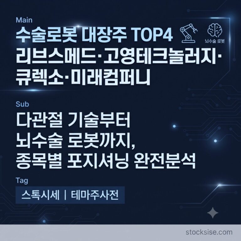 수술로봇 테마주 리브스메드, 고영테크놀러지, 큐렉소, 미래컴퍼니의 사업 구조와 투자 포인트를 정리한 스톡시세 테마주사전 썸네일