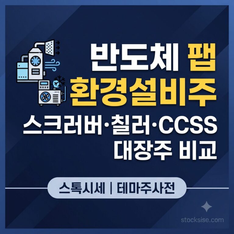반도체 팹 환경·유틸리티 설비 테마의 대장주인 유니셈, GST, 에스티아이, 씨앤지하이테크를 정리한 썸네일 이미지