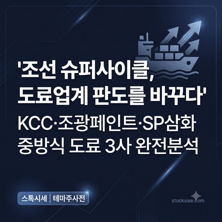 조선업 수주 호황 속 중방식 도료로 주목받는 KCC, 조광페인트, SP삼화의 선박용 방청·방오도료 사업을 정리한 테마주 썸네일