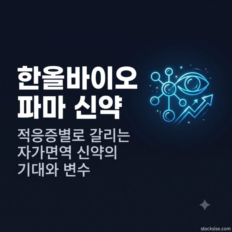 자가면역·면역염증질환 신약 테마의 한올바이오파마, 에이프릴바이오, 대웅제약, 지아이이노베이션의 기술 성숙도와 임상 변수를 비교한 썸네일 이미지