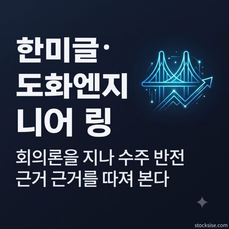 건설 엔지니어링 설계·감리·건설사업관리 테마에서 한미글로벌과 도화엔지니어링 등 네 종목의 수주 구조와 고유 변수를 정리한 스톡시세 테마주사전 썸네일