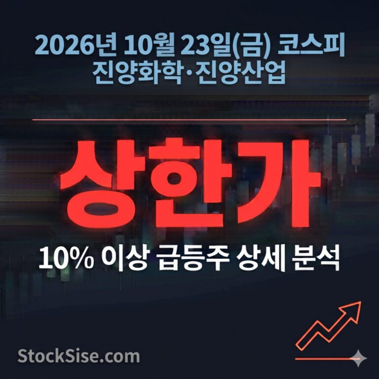 2026년 10월 23일 오세훈 서울시장 항소심 무죄 선고로 진양화학과 진양산업이 코스피 상한가를 기록한 정치 테마 급등 분석 썸네일