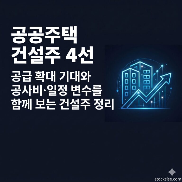 공공주택 공급 확대 테마의 대우건설, HDC현대산업개발, 코오롱글로벌, 계룡건설을 비교한 건설주 정리 썸네일